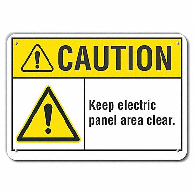 Rflct Elec Panel Caut Sign 7x10in Alum
