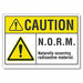 Radioactive Caution Rflct Label 7x10in