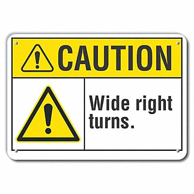 Caution Sign 7 in x 10 in Plastic