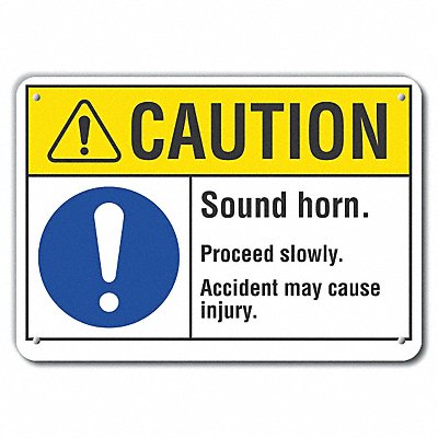 Caution Sign 7 in x 10 in Plastic