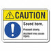 Caution Sign 7 in x 10 in Plastic