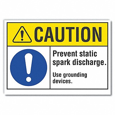 Caution Sign 7in x 10in Non-PVC Polymer