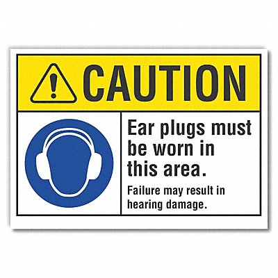 Caution Sign 7in x 10in Non-PVC Polymer