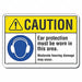 Caution Sign 7 in x 10 in Plastic