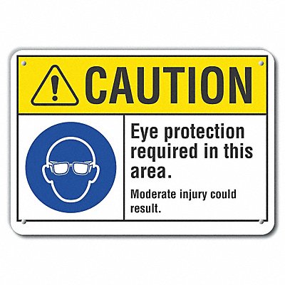 Rflct Eye Caution Sign 7x10in Aluminum