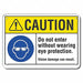 Rflct Eye Caution Sign 10x14in Alum