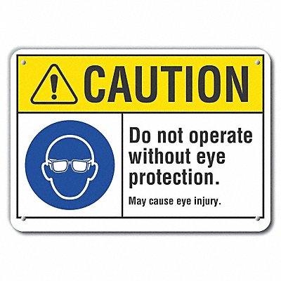 Caution Sign 7 inx10 in Plastic