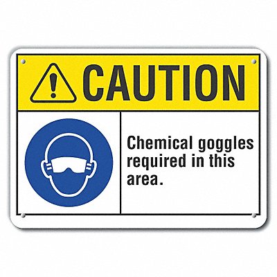 Caution Sign 7 inx10 in Plastic