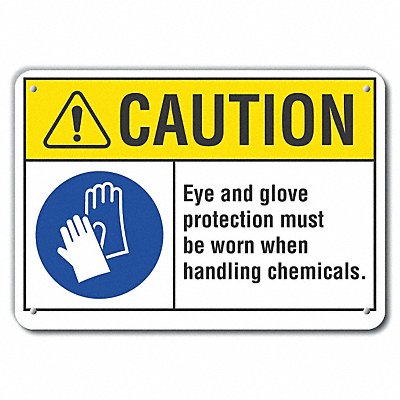 Caution Sign 7 inx10 in Plastic