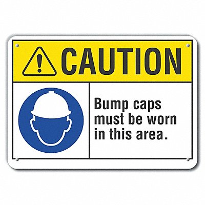 Rflctv Hard Hat Caut Sign 10x14in Alum