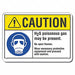 Caution Sign 7 in x 10 in Plastic