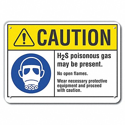 Caution Sign 7 in x 10 in Aluminum