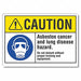 Asbestos Caution Rflctv Label 5inx7in