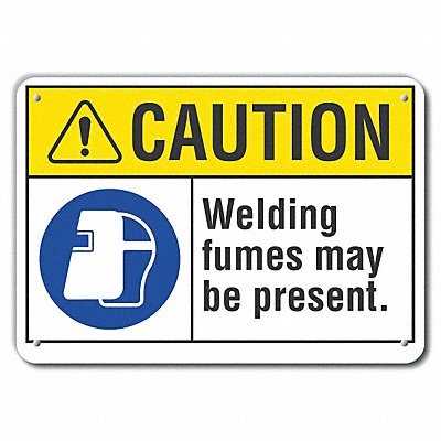 Caution Sign 7 in x 10 in Aluminum