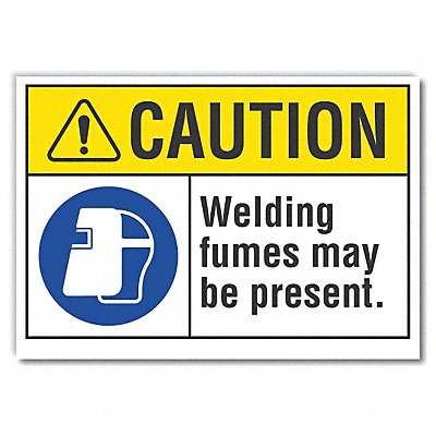 Welding Hazard Caution Rflctv Labl 5x7in