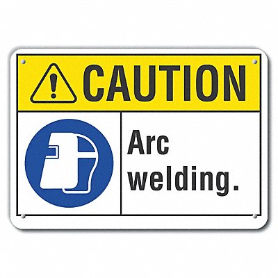 Caution Sign 7 in x 10 in Aluminum