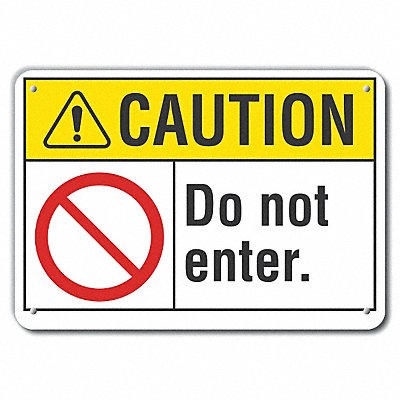 Caution Sign 7 in x 10 in Plastic