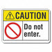 Caution Sign 7 in x 10 in Plastic