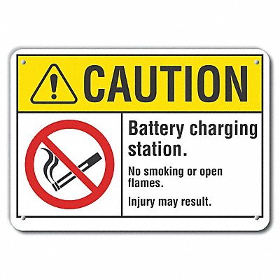 Rflctv Battery Chargin Caut Sign 10x14in