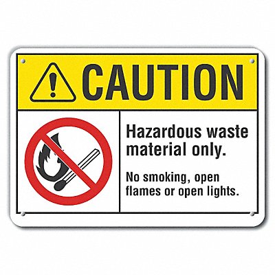 Caution Sign 7 in x 10 in Plastic