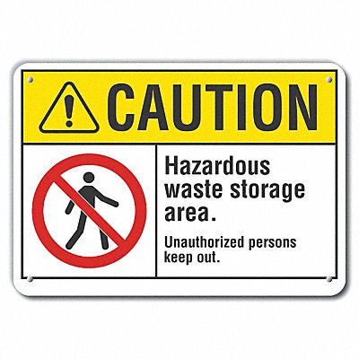 Caution Sign 7 in x 10 in Aluminum