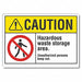 Hazardous Waste Caut RflctvLbl 3.5x5in