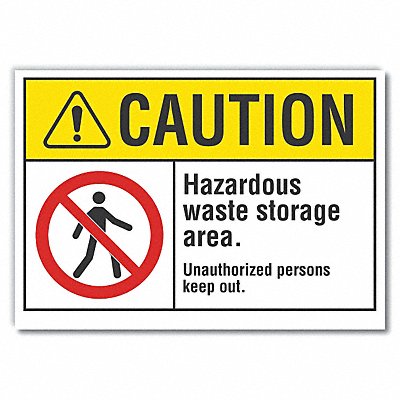 Caution Sign 10in x 14in Non-PVC Polymer