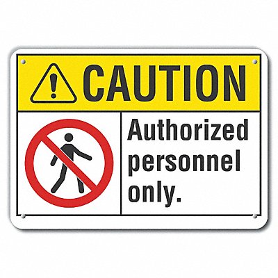 Rflctv Auth Person Caut Sign 10x14in Alu