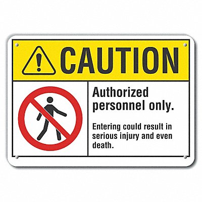 Rflct Auth Personnel Caution Sign 7x10in