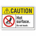 Hot Surface Caution Rflctv Label 5inx7in