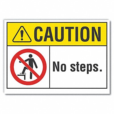 Steps Caution Rflctv Label 7inx10in