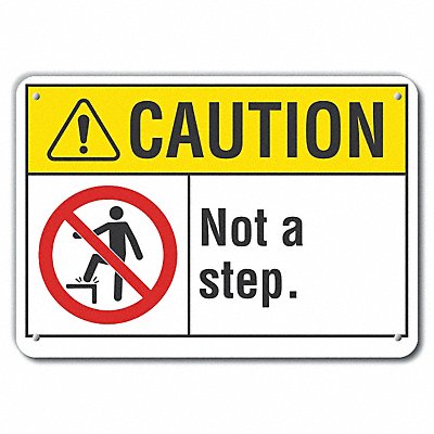 Caution Sign 7 in x 10 in Aluminum