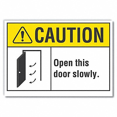 Door Instruction Caution Label 3 1/2x5in