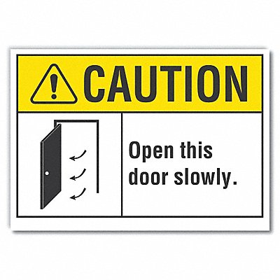 Door Instruction Caution Label 10x14in