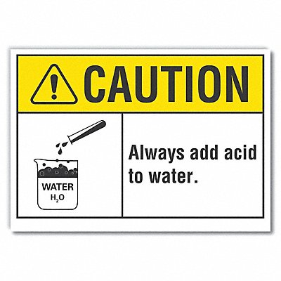 Acid Caution Rflct Label 7 in x 10 in