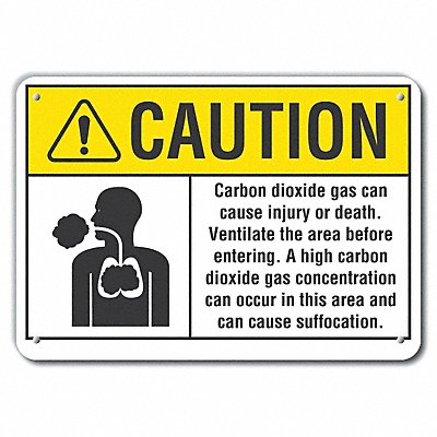 Caution Sign 7 in x 10 in Aluminum