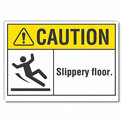 Slippery Floor Caut Rflct Label 7x10in