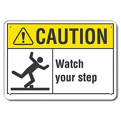 Rflctv Steps Caution Sign 10inx14in Alum