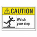 Steps Caution Rflctv Label 10inx14in