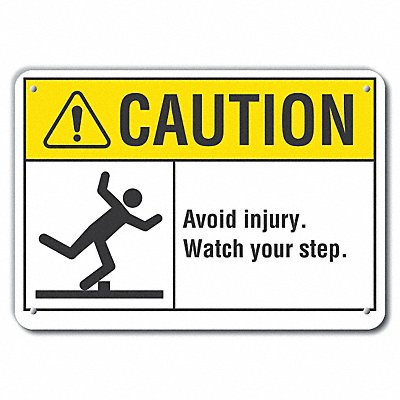 Rflct Steps Caution Sign 10x14in Alum