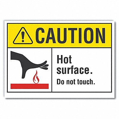 Hot Surface Caution Rflct Lbl 7inx10in