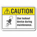 Rflct Lockout Tagout Caut Sign 10x14in