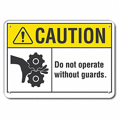 Caution Sign 7 in x 10 in Plastic