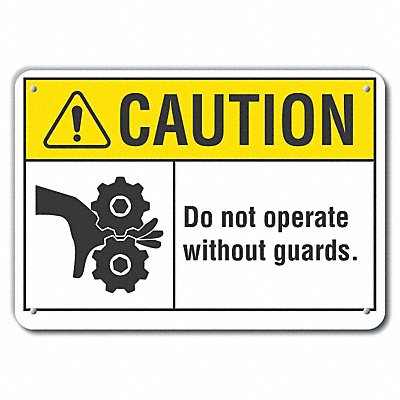 Caution Sign 10 in x 14 in Plastic