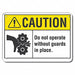 Rflct Machine Guard Caution Sign 10x14in