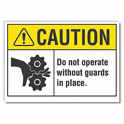 Machine Guards Caution Rflctv Labl 5x7in