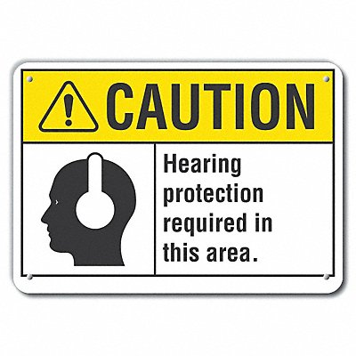 Caution Sign 7 in x 10 in Aluminum