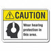 Caution Sign 7 inx10 in Plastic