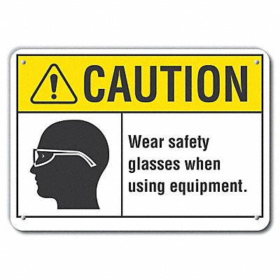 Caution Sign 10 in x 14 in Plastic