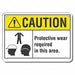 Rflct PPE Caution Sign 10x14in Alum